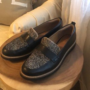 Clark’s Leather & Calf Hair Loafers